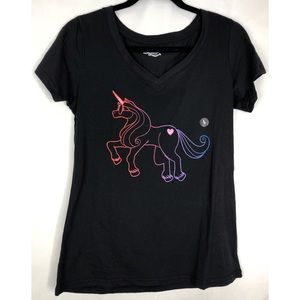 Joe Boxer Tops - Joe boxer L rainbow unicorn pony black tee new Joe Boxer Tops - Joe boxer L rainbow unicorn pony black tee new